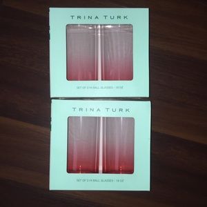 Trina Turk 18oz Pool Deck Outdoor Hi Ball Cups 2 Packs = 4 Cups Both NIB